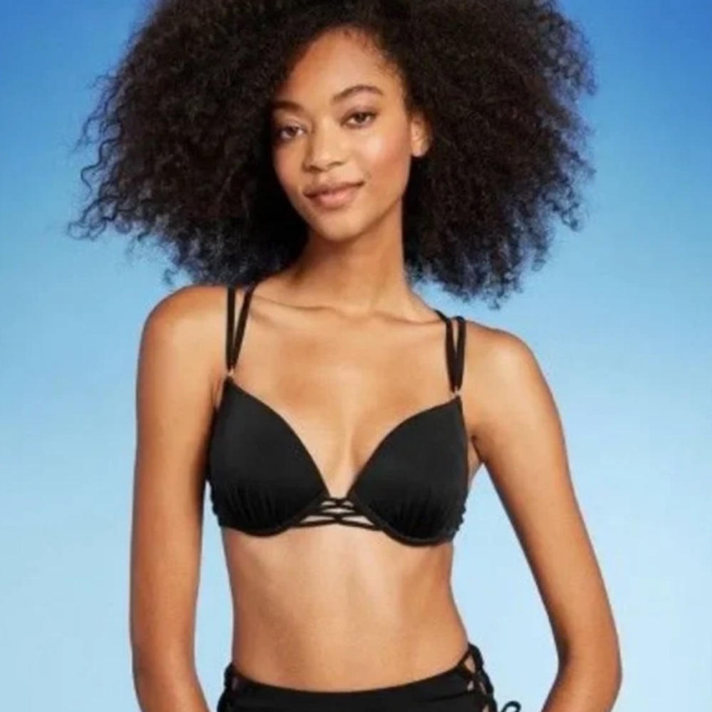 Shade & Shore Women's Push-Up Double Strap Bikini Top